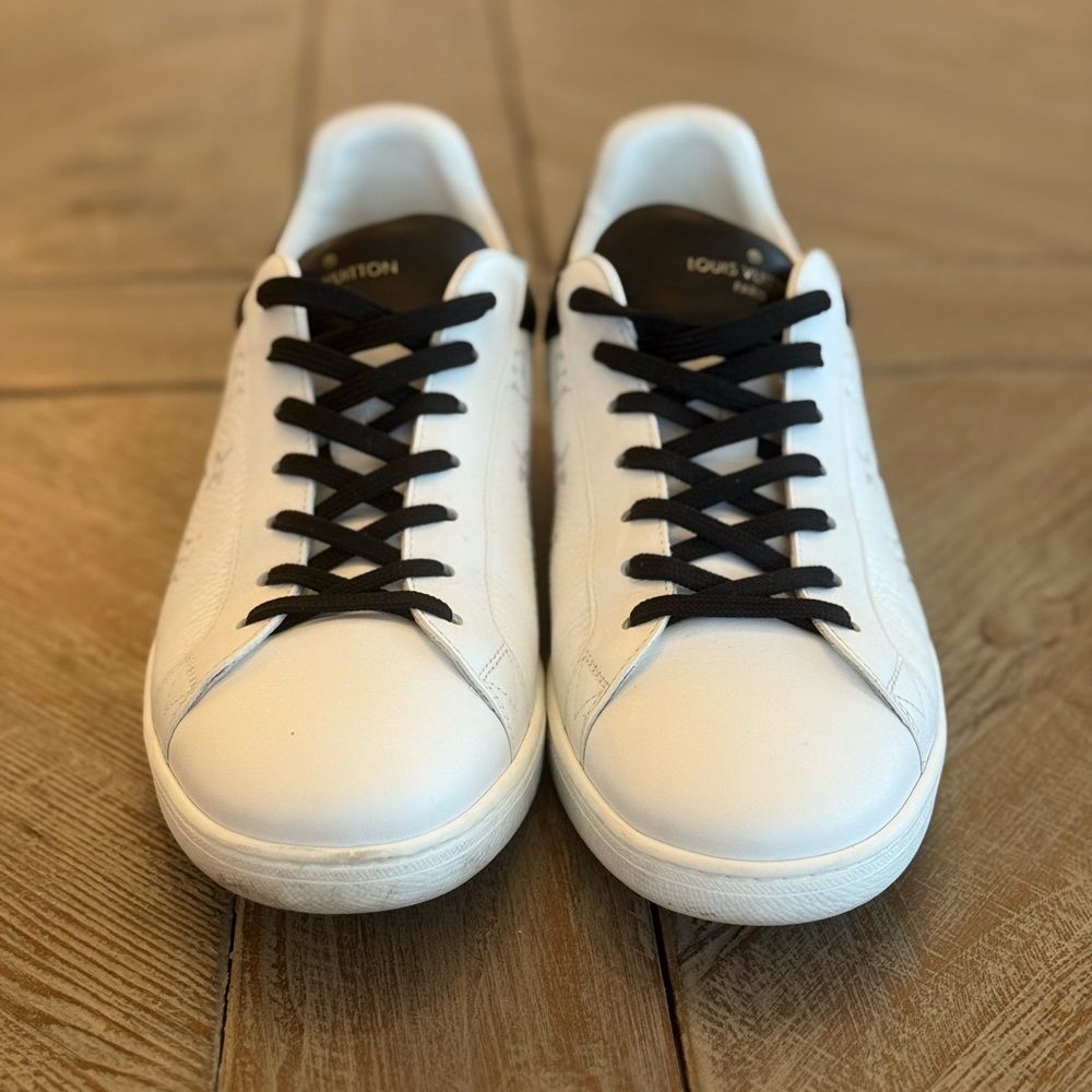 Louis Vuitton White and Black Sneakers Classic Design